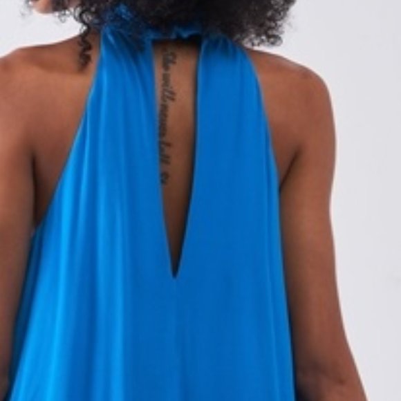 Sugarlips Cobalt Crochet Trim Lined Tank Shift Dress - Picture 5 of 7